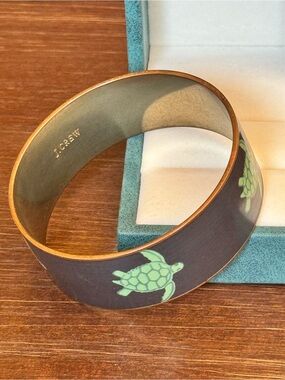 J.Crew Turquoise Floral Copper Bangle Bracelet